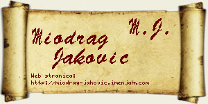 Miodrag Jaković vizit kartica